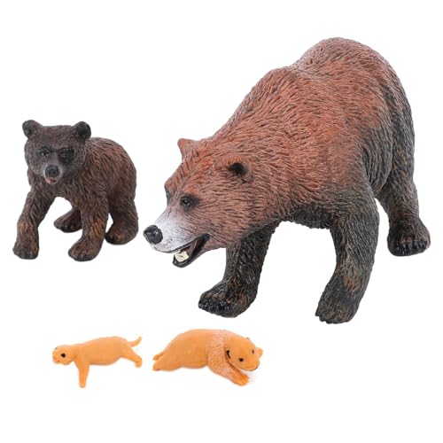 Pilipane 4-teiliges Braunbär-Modellset, lebensechte Bärenfigur aus PVC, Tier-Lebenszyklus-Modellset für Bildungsunterhaltung Pilipane 4-teiliges Braunbär-Modellset, lebensechte Bärenfigur aus PVC, Tier-Lebenszyklus-Modellset für Bildungsunterhaltung von Pilipane