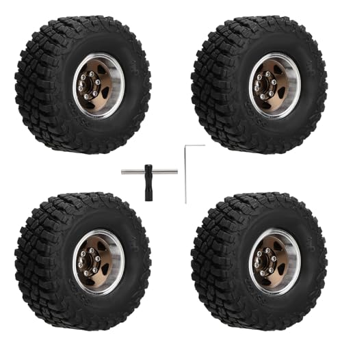 Pilipane 4PCS RC Crawlerreifen weiche Gummi -Hochleistungsreifen mit Aluminiumlegierrad -Rims -Upgrade -Teilen für SCX24 1/24 1/18 RC -Autos (Kupfer) von Pilipane