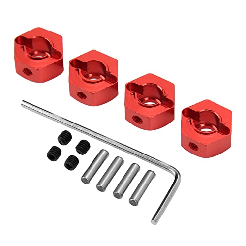 Pilipane 4pcs 12mm Sechskantrad -Hubs Muttern Aluminiumlegierung hohe Genauigkeit RC -Rad -Hex -Hubs Antriebsadapter für 1/10 RC -Auto (Red) von Pilipane