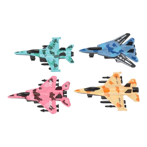 Pilipane Alloy Fighter Jet Model Spielzeug 4pcs Rücken realistischer Stiecast -Sammlerflugzeuge für Kinder Kinder Langlebige Stabilmaterial 10 cm Länge (Gelb) von Pilipane