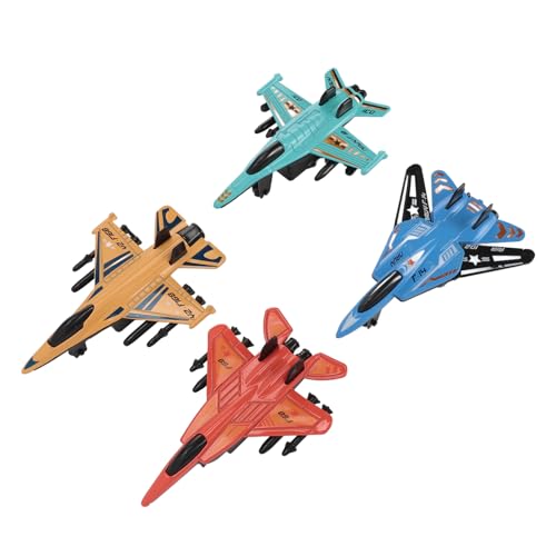 Pilipane Alloy Fighter Jet Model Spielzeug 4pcs Rücken realistischer Stiecast -Sammlerflugzeuge für Kinder Kinder Langlebige Stabilmaterial 10 cm Länge (Rot) von Pilipane