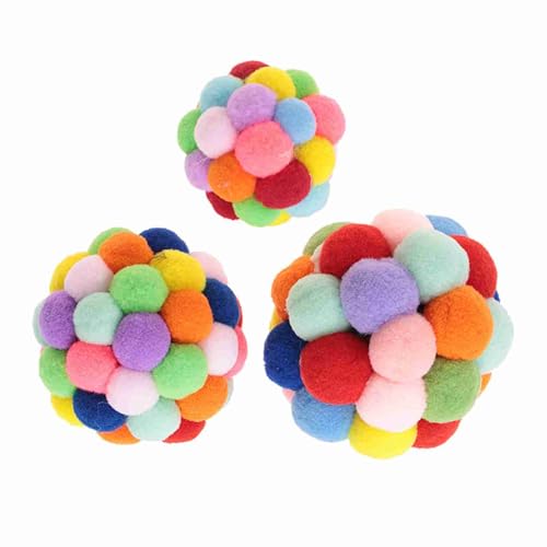 Pilipane Buntes Plüschspielzeug für Haustiere, Spielball, für Hunde, Welpen und Katzen, interaktives Trainingsgerät, aus hochwertigen Materialien, weich und elastisch, sicher für Haustiere (L) von Pilipane