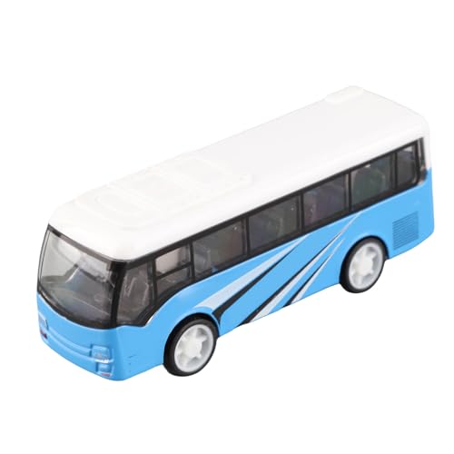 Pilipane Busmodell, Busstatue aus Legierung, Eltern-Kind-Interaktion, Busskulptur, lebensecht, exquisites Sammlerfahrzeugmodell für und Mädchen (Blau) von Pilipane