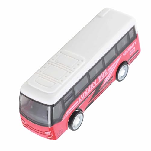 Pilipane Busmodell, Busstatue aus Legierung, Eltern-Kind-Interaktion, Busskulptur, lebensecht, exquisites Sammlerfahrzeugmodell für und Mädchen (Rot) von Pilipane
