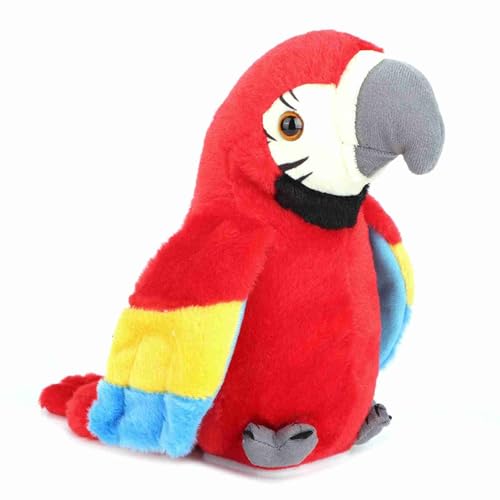 Pilipane Cartoon niedliche elektrische Aufnahme Lernen sprechend plüschspapagei Früh Bildung Spielzeug für Kinder Interaktives Spaß pädagogisches Rot Blue Green 20x9x1cm (Rot) von Pilipane