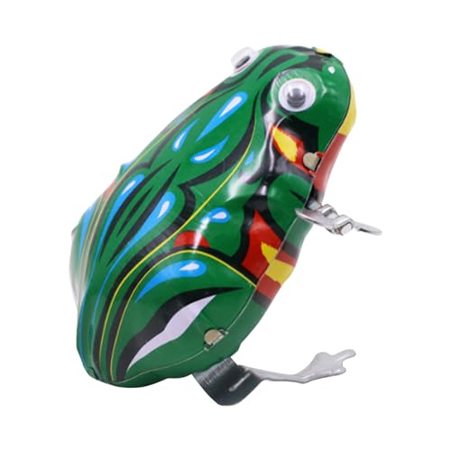 Pilipane Clockwork Frog Toy Retro tragbare grüne Blechplatte springen Frosch, das Spielzeug Spaß sammelbares für Kinder Erwachsene Vintage Liebhaber 7.5x5.5x4cm von Pilipane