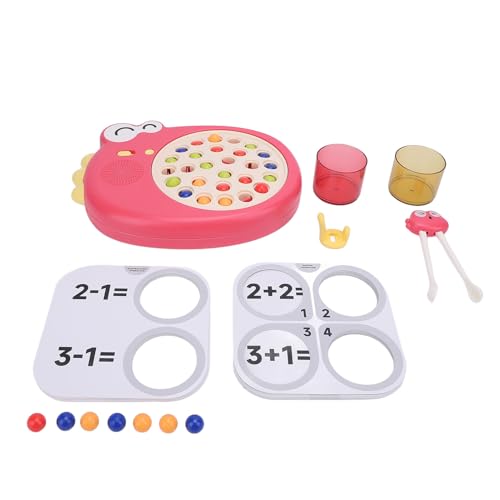 Pilipane Dinosaurier Kinder Clip Anzahl von Perlen Spielzeug Chopstick Training Maschine Tierstäbchen Trainer Frühes Bildungsspielzeug für Kinder (Rot) von Pilipane