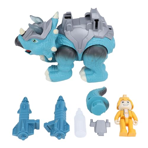 Pilipane Dinosaurier-Sprühspielzeug, elektrisches laufendes Dinosauriermodell mit Ton- und Lichteffekten, interaktiver Triceratops schießt Wasser, für Kinder, Familienspielzeit, (Blau) von Pilipane