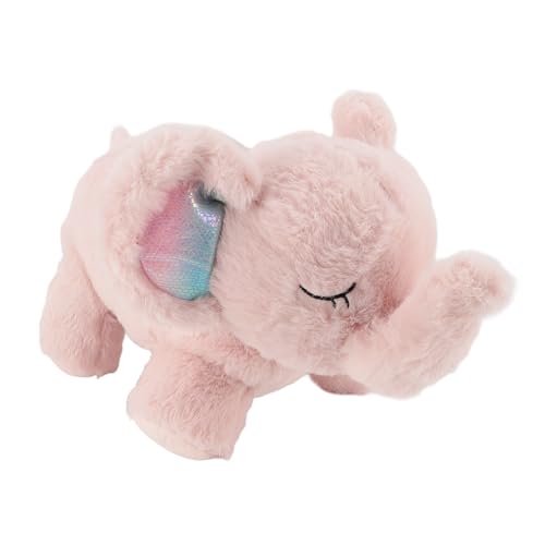 Pilipane Elefant Plüsch Schlafhilfe beruhigender Atemgefüllungstier mit beruhigender Schlaflied Musik und Nachtlicht für Babys und Kleinkinder Weiche Plüschspielzeug 13,8 x 7,9 x 5,9 Zoll (Rosa) von Pilipane
