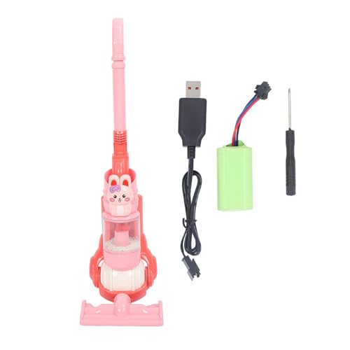 Pilipane Elektrische Staubsaugerreiniger Spielzeug für Kleinkinder Kinder Cartoon Design USB -Ladegeräusche Effekte Realistische Hausarbeit Spielen langlebiges Kunststoffmaterial 25,2 Zoll (Hase) von Pilipane