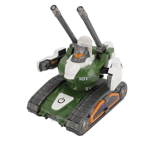 Pilipane Elektrischer Tank Roboter Spielzeug automatisch bewegendem Stunt Leuchten rotierende Kinder Spielzeugauto für Kinder (Grün) von Pilipane