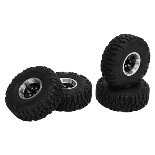 Pilipane Fernbedienungsauto -Rad Reifen Set Ultra Soft High Traction Negatives Versatzverriegelungs -Reifen -Design für 1/18 1/24 RC Kletterauto SCX24 Bronco C10 JLU Deadbolt (Schwarz) von Pilipane