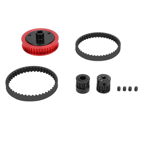 Pilipane Gürtelantriebsgetriebe Getriebesystem Aluminiumlegierung Einstellbarer Rad Basis -Basis -Gürtelantriebsriemenscheibe für axiale SCX10 1/10 90046 90047 RC -Auto von Pilipane