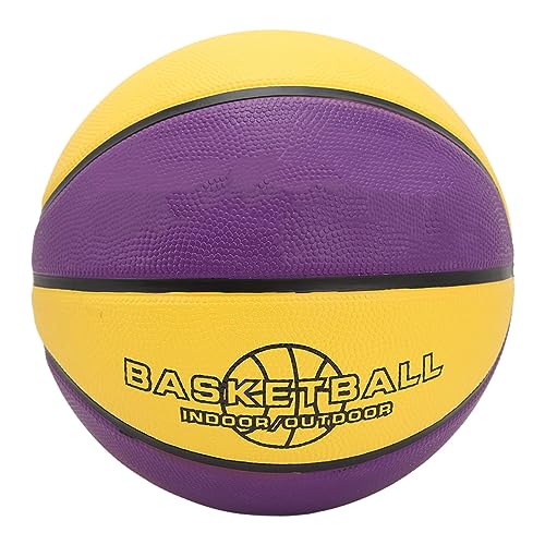 Pilipane Gummi Basketball Hochgrad Haltbares Soft Touch Training Sportball für Kinder Jugendjungen Mädchen im Freien im Freien gelb Lila (3 Größe) von Pilipane