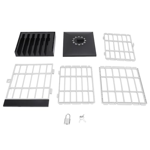 Pilipane Handy Gefängnisschlossbox mit Timer Mobiltelefonen Gefängnisschaltkäfig -Smartphone -Standhalter für Klassenzimmer Tisch Büro Lagerung Gadget Kunststoff 15x19x13cm (Schwarz und Grau) von Pilipane