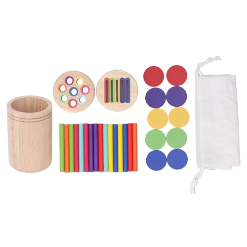 Pilipane Hölzerne Lernfarbe Sortierung Spielzeug pädagogische Feine Fähigkeiten Sensorisches Matching -Spiel mit 16 Sticks 10 runde Stücke mit Kordelkordel -Leinwandtasche Pilipane Hölzerne Lernfarbe Sortierung Spielzeug pädagogische Feine Fähigkeiten Sensorisches Matching -Spiel mit 16 Sticks 10 runde Stücke mit Kordelkordel -Leinwandtasche von Pilipane