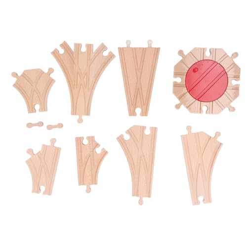 Pilipane Hölzerne Zugspur Set DIY Bildungsgebäude Spielzeug für Kleinkinder Kinder Buchenholz 10 14 20 Stück (Pack c) von Pilipane