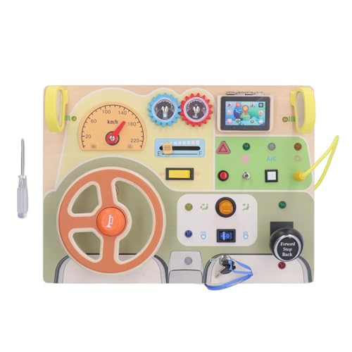 Pilipane Holzlenkradspielzeug Interactive LED Sensory Activity Board für Kleinkinder Vorschulkinder Frühschulverbindliche Stimulation Basswood Plastikmaterial 11,8 x 8,5 x 3,3 Zoll Pilipane Holzlenkradspielzeug Interactive LED Sensory Activity Board für Kleinkinder Vorschulkinder Frühschulverbindliche Stimulation Basswood Plastikmaterial 11,8 x 8,5 x 3,3 Zoll von Pilipane