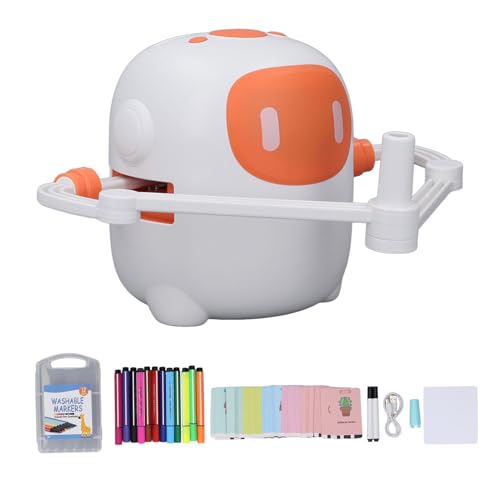 Pilipane Interaktiver Zeichnungsroboter für Kinder pädagogische Smart Kindergärtner Spielzeug Selbstzeichnung Roboter mit 100 Zeichenkarten 14 Stifte (Weiß) von Pilipane