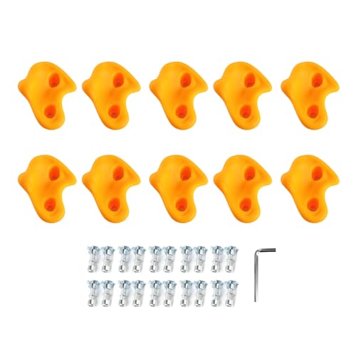 Pilipane Klettern hält pealonomische Bequeme Handgefühlsklettern -Wandgriffe für Kinder im Freien im Freien im Freien für Kinder 10pcs. (Gelb) von Pilipane