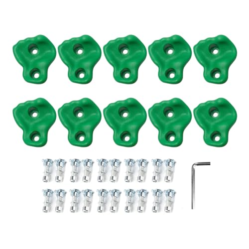Pilipane Klettern hält pealonomische Bequeme Handgefühlsklettern -Wandgriffe für Kinder im Freien im Freien im Freien für Kinder 10pcs. (Grün) von Pilipane