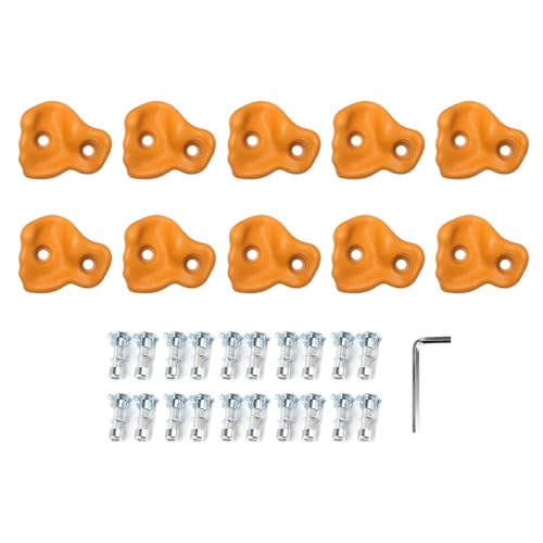 Pilipane Klettern hält pealonomische Bequeme Handgefühlsklettern -Wandgriffe für Kinder im Freien im Freien im Freien für Kinder 10pcs. (Orange) von Pilipane
