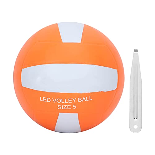 Pilipane LED Glühen im dunklen Volleyball vibrieren leuchtende Gummibugel für nächtliche Outdoor -Spielen Orange Nr. 6 Größe von Pilipane