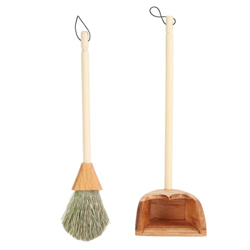 Pilipane Miniaturpollhouse Besen Set lebensee entzückende Exquisite Mini -Hausarbeitsputzvorräte für 1: 6 Dollhouse Decoration Composite Holz 3x13,7 cm Besen und 4,3 x 4x14 cm Staubpan von Pilipane