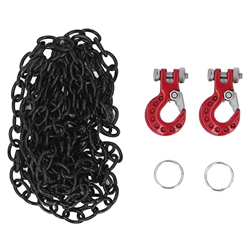 Pilipane RC Car Tow Haken Anhängerkette Einrichten Aktualisierung Teil Dekoration Passform für SCX10 D90 1/10 RC Crawler Truck Aluminiumlegierung Material Leichtes haltbares Accessoire für (Rot) von Pilipane