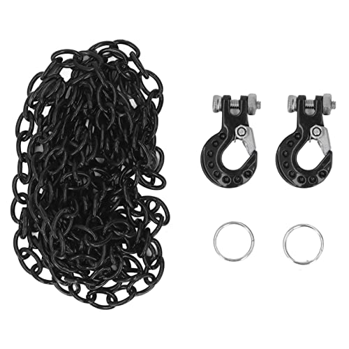 Pilipane RC Car Tow Haken Anhängerkette Einrichten Aktualisierung Teil Dekoration Passform für SCX10 D90 1/10 RC Crawler Truck Aluminiumlegierung Material Leichtes haltbares Accessoire für (Schwarz) von Pilipane