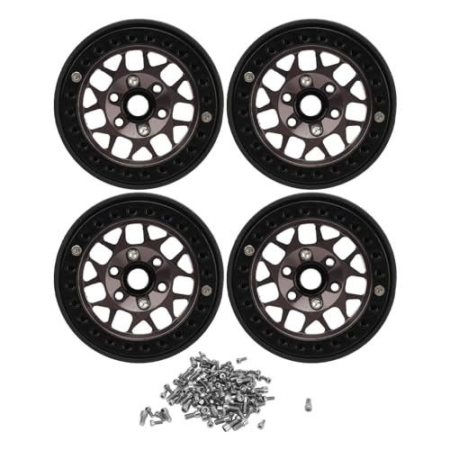 Pilipane RC Crawler Felgen Universal Aluminiumlegierung 1,9 Zoll Beadlock -Radfelgen für axiale SCX10 SCX10 II SCX10 III Redcat Gen8 4pcs (Du färbte) von Pilipane
