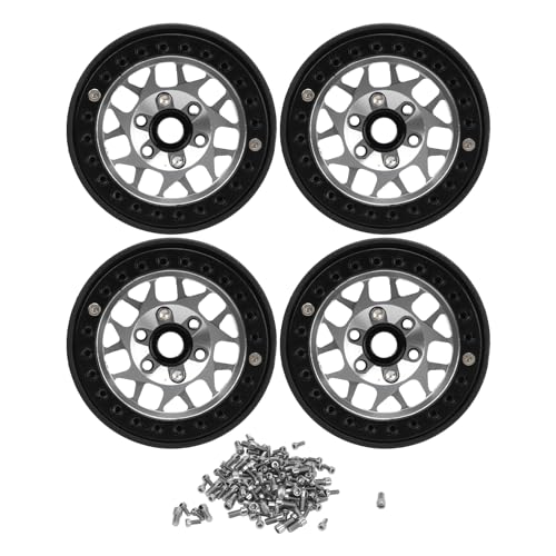 Pilipane RC Crawler Felgen Universal Aluminiumlegierung 1,9 Zoll Beadlock -Radfelgen für axiale SCX10 SCX10 II SCX10 III Redcat Gen8 4pcs (Silber) von Pilipane