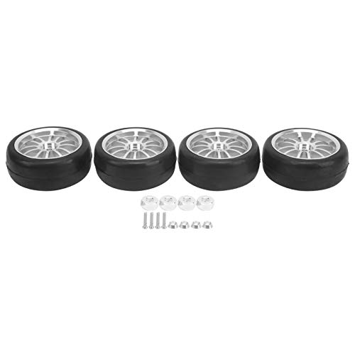 Pilipane RC Wheel Tire Ersatz Aluminiumlegierung Gummi Non -Slip -Upgrade -Teile für WPL D12 RC Truck Silber 63 mm 4pcs von Pilipane