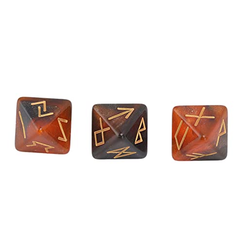 Pilipane Runewürfel Polyedrisch Set 8 -Seiten -Sternhimmel Mystiker Lebendige Farben Astrologie Lernen Wahrsagung Vorhersagewerkzeug für Erwachsene und Anfänger Acrylmaterial 3pcs (Schwarzes Gold) von Pilipane