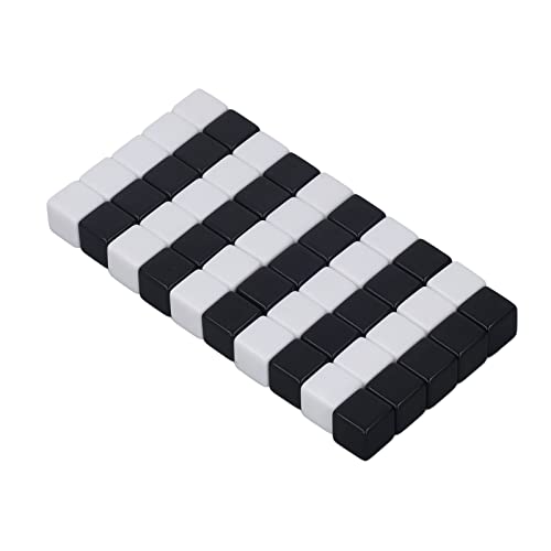 Pilipane Square Smooth Dice Small Schreiben Sie auf Wischwürfel von 50 für Brettspiele Digitalunterricht Plastik 1.6 cm (Halb schwarz und halb weiß) von Pilipane