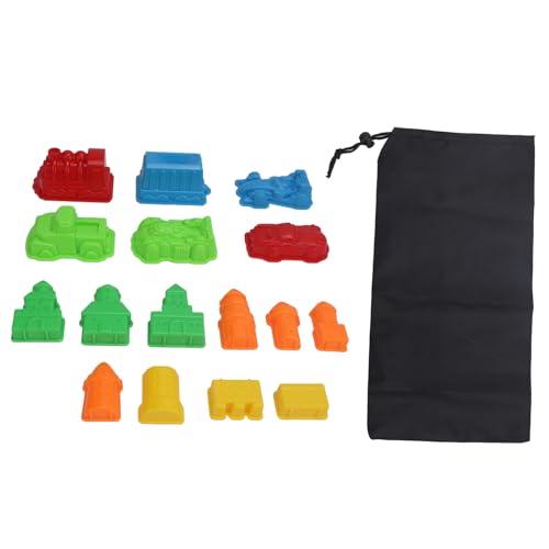 Pilipane Strandsandspielzeug, Kinder-Sandförmchen-Set mit Aufbewahrungstasche, buntes Reise-Sandkasten-Spielzeug, Sandburgformen für Kinder, Outdoor-Strandspiele, 16-teilig, Kunststoff Pilipane Strandsandspielzeug, Kinder-Sandförmchen-Set mit Aufbewahrungstasche, buntes Reise-Sandkasten-Spielzeug, Sandburgformen für Kinder, Outdoor-Strandspiele, 16-teilig, Kunststoff von Pilipane