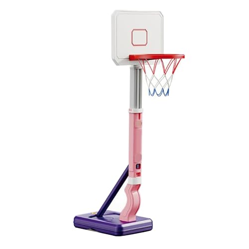 Pool-Basketballkorb, höhenverstellbar, wassergewichtete Basis, stabiles, sicheres ABS-Material, am Pool montiert, über dem Boden, Sommer-Wasserspielspielzeug für Kinder, (Pink 5577-37b) von Pilipane