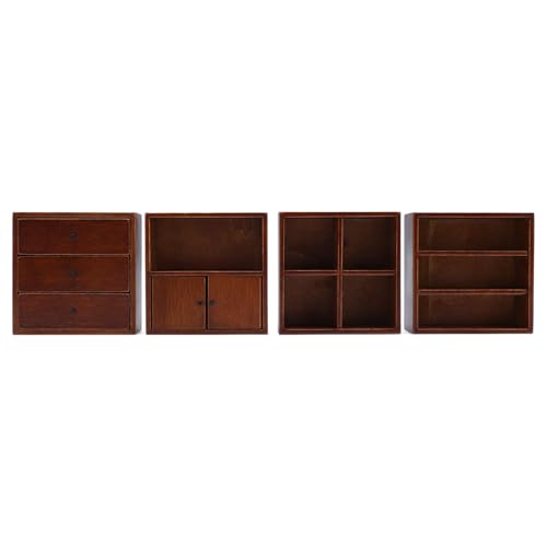 Puppenhausschrank im Maßstab 1:12, Miniatur-Holzschrank, Kastanienholz, Vier Kombinationsschränke für Puppenhauszubehör Puppenhausschrank im Maßstab 1:12, Miniatur-Holzschrank, Kastanienholz, Vier Kombinationsschränke für Puppenhauszubehör von Pilipane