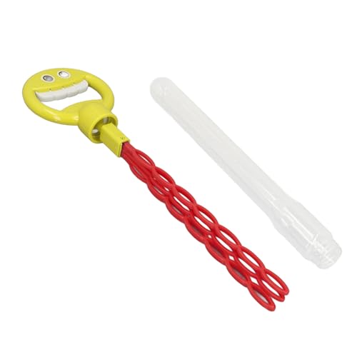 Seifenblasenstäbe, 32 Löcher, auslaufsicher, Kunststoff, lächelndes Gesicht, Seifenblasenstab, Outdoor-Spielzeug für Kinder, Garten, Park, Camping (Gelb) von Pilipane
