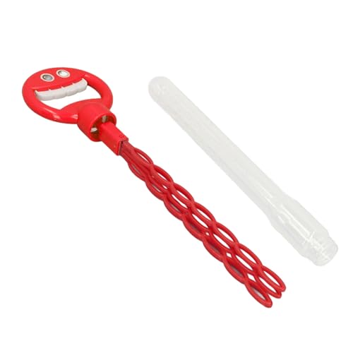 Seifenblasenstäbe, 32 Löcher, auslaufsicher, Kunststoff, lächelndes Gesicht, Seifenblasenstab, Outdoor-Spielzeug für Kinder, Garten, Park, Camping (Rot) von Pilipane