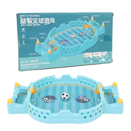 Tischfußballspiel Interactive Fun Easy Play Manual Scoring Soccer Tabletop Toy für Kinder Familie Indoor Plastik 23.1x12.5x3cm (Blau) von Pilipane