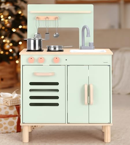 Pillowhale Kinderküche Holz für Kleinkinder, Montessori Spielküche Kinder mit Zubehör, Rollenspiel Spielzeugküche aus Holz,Kids Play Kitchen, Geschenk für Mädchen Jungen ab 3 (Grüner) Pillowhale Kinderküche Holz für Kleinkinder, Montessori Spielküche Kinder mit Zubehör, Rollenspiel Spielzeugküche aus Holz,Kids Play Kitchen, Geschenk für Mädchen Jungen ab 3 (Grüner) von Pillowhale