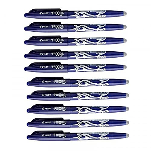 Pilot Frixion Tintenroller (radierbar, Schreibfarbe blau) 10 Stück blau Sparpack, 10 Stück (1er Pack) von Pilot