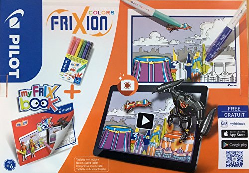 Pilot Pen FriXion Colors - Malbuch - Set | My FriX Book II | Interaktives Malbuch und 6er Frixion Colors Fasermaler im Geschenk - Transportetui von Pilot Pen