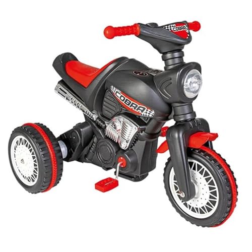 Pilsan Dreirad Cobra 07323 Motorrad-Design, Tröte am Lenker, Pedale, ab 3 Jahre, Farbe:schwarz von Pilsan