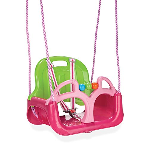 Pilsan Samba Schaukel, mit T-Stück und Rückenlehne, inclusive 3 Spielbälle, Maximales Tragegewicht 100 Kg, Rosa Grün von Pilsan