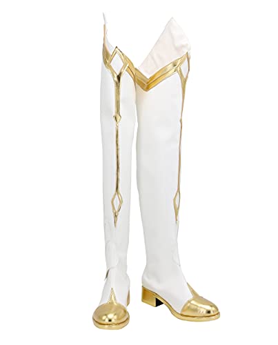 PinLian Genshin Impact Traveler Lumine Stiefel Schuhe Halloween Cosplay Kostüm (7 M US Female) von PinLian