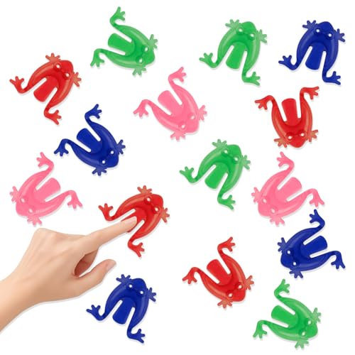 Frosch Spiel,30 Stücke Springen Frosch Spielzeug, Finger Drücken Frosche Hüpf Spiel,Mini Spiele für Kinder Geburtstag Party Halloween Favors Ostern Goody Bag Füllstoffe (Zufällig Farbe) von Pinboov