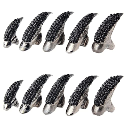 10 Stcs Halloween Kostümkrallen Nägel Ring Set, Gothic Punk 3 Größen Kristall Vollfinger Ringe asphaltierte Pfoten Biegung Fingerspeicher Fingernagel Klaue Mädchen Männer Männer Ring falsch langen Nä 10 Stcs Halloween Kostümkrallen Nägel Ring Set, Gothic Punk 3 Größen Kristall Vollfinger Ringe asphaltierte Pfoten Biegung Fingerspeicher Fingernagel Klaue Mädchen Männer Männer Ring falsch langen Nä von Pineeseatile