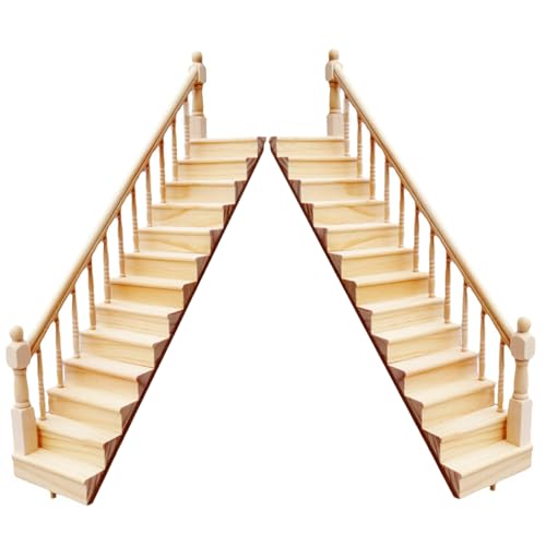Pineeseatile 2pcs 1 12 Skala Dollhouse Möbel, hölzerne Miniaturtreppe Dollhouse Möbel rechts und Linke Armlehne Handlauf DIY Unbemalte Treppe für Zubehör, 1 12 Skala Pineeseatile 2pcs 1 12 Skala Dollhouse Möbel, hölzerne Miniaturtreppe Dollhouse Möbel rechts und Linke Armlehne Handlauf DIY Unbemalte Treppe für Zubehör, 1 12 Skala von Pineeseatile